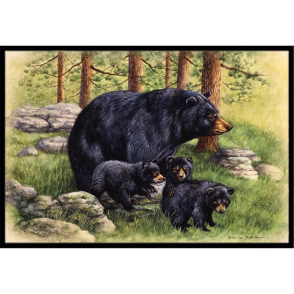 Jensendistributionservices Black Bears by Daphne Baxter Indoor or Outdoor Mat, 18 x 27 MI2557289 - main